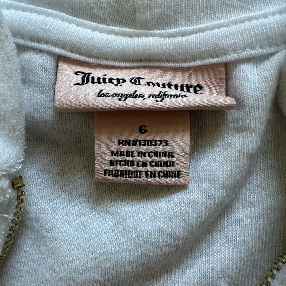 Juicy Couture Set Comfortable Loungewear Terry Cover Up Girls Size 6 - Picture 7 of 7
